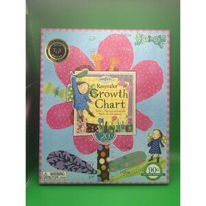 eeBoo Growth Chart -Hot Pink Flower for Girls (GCHPF2) 20 STICKERS Included NIB